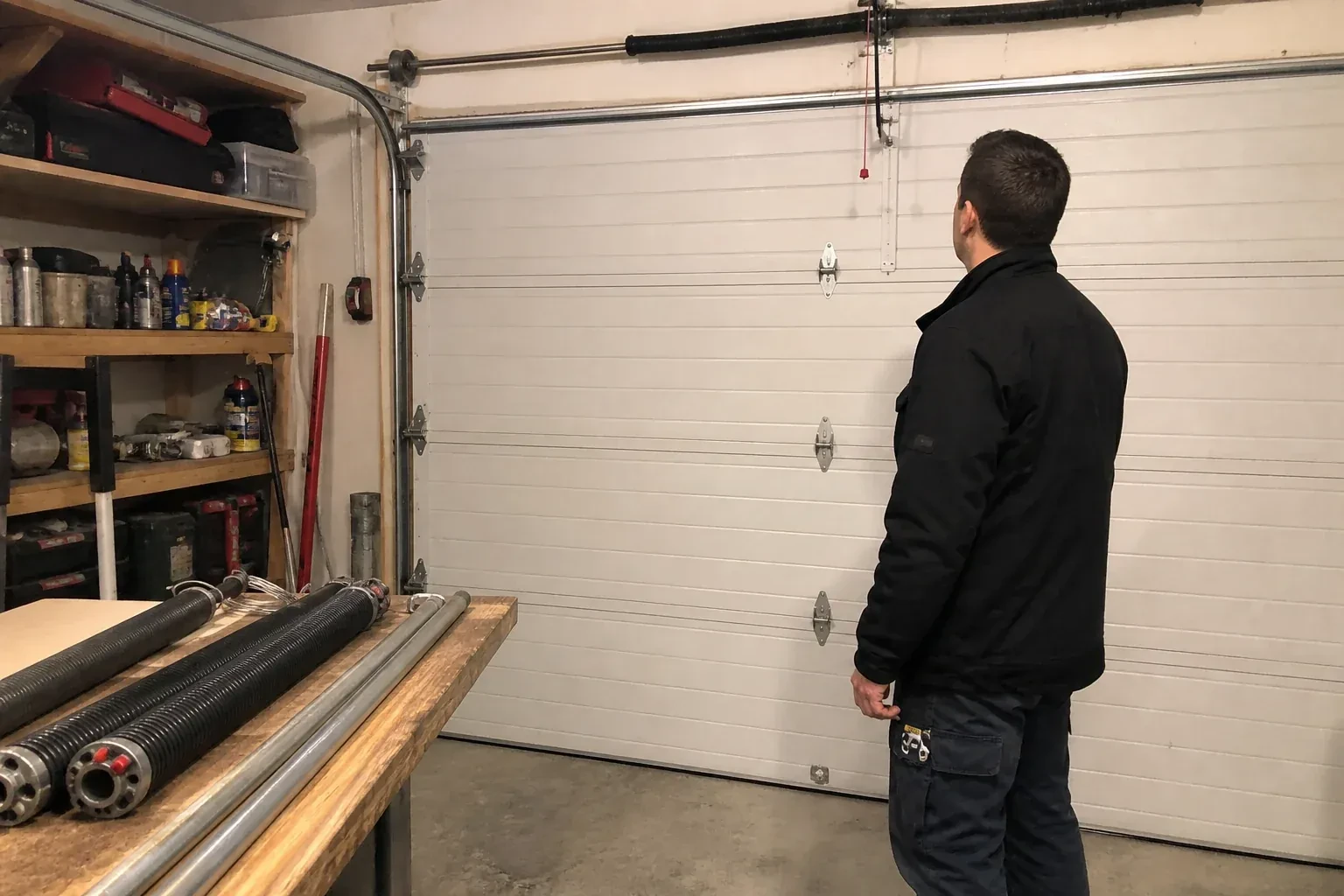 Illustrative garage doors scene — Extension Spring Replacement, Wilmot