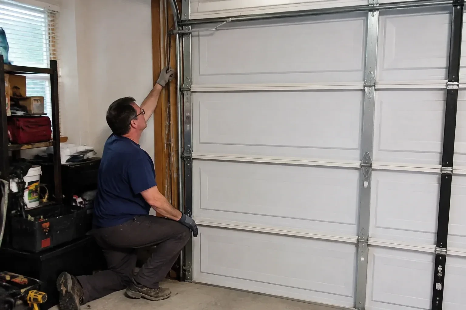 Illustrative garage doors scene; not an actual job — Garage Door Cable Replacement, Wilmot